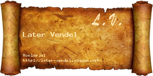 Later Vendel névjegykártya